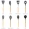 MegaChef Gray Silicone & Wood Cooking Utensils Set, 9ct.